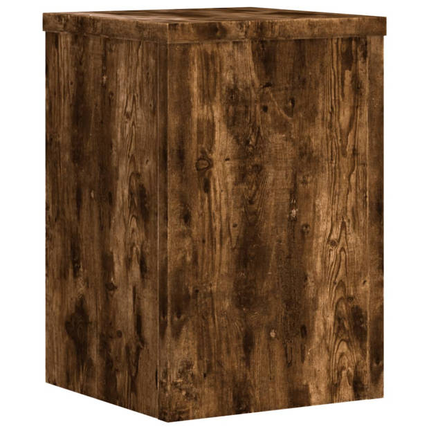 vidaXL Plantenstandaards 2 st 20x20x30 cm bewerkt hout gerookt eiken