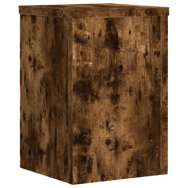 vidaXL Plantenstandaards 2 st 20x20x30 cm bewerkt hout gerookt eiken