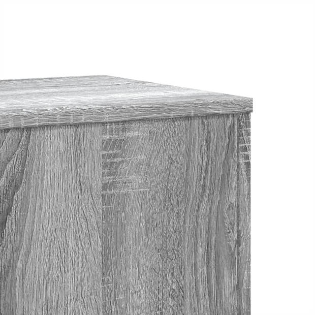 vidaXL Plantenstandaards 2 st 33x33x100 cm bewerkt hout grijs sonoma