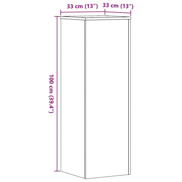 vidaXL Plantenstandaard 33x33x100 cm bewerkt hout wit