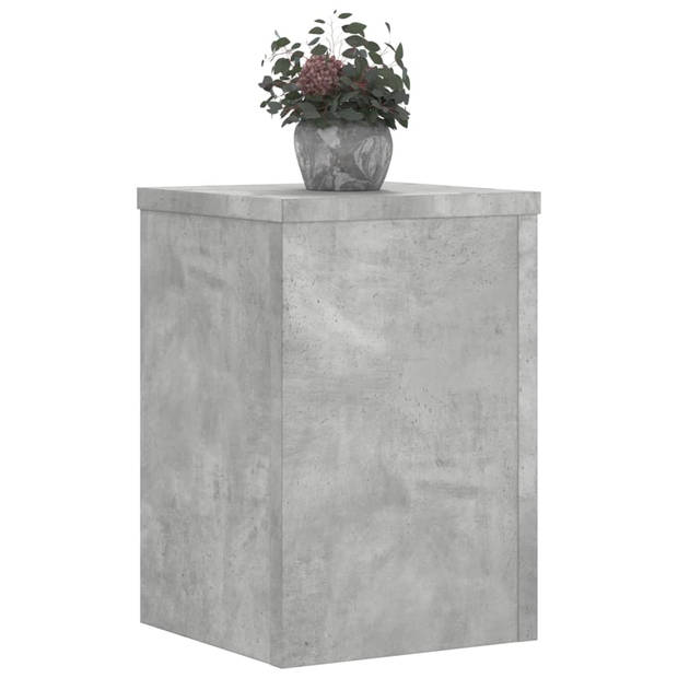 vidaXL Plantenstandaards 2 st 20x20x30 cm bewerkt hout betongrijs