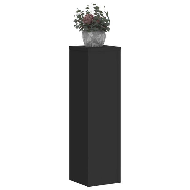 vidaXL Plantenstandaard 2 st 17x17x60 cm bewerkt hout zwart