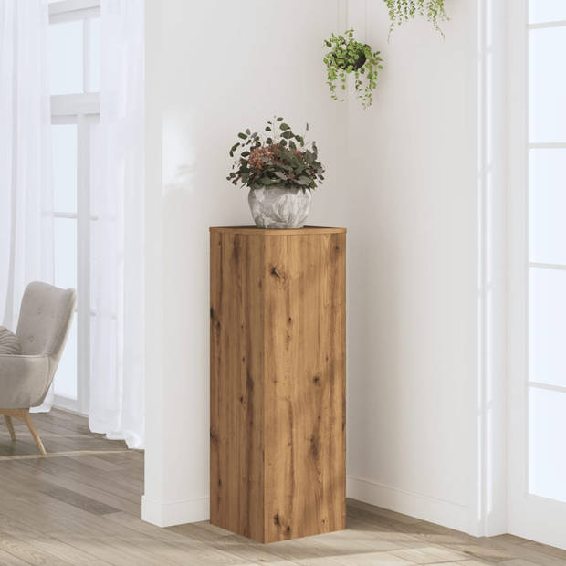 vidaXL Plantenstandaard 33x33x100 cm bewerkt hout artisanaal eiken