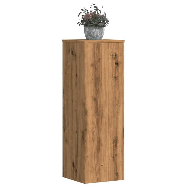 vidaXL Plantenstandaard 33x33x100 cm bewerkt hout artisanaal eiken