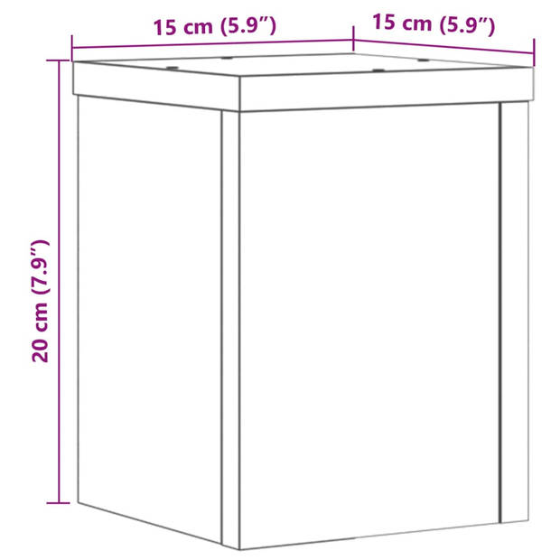 vidaXL Plantenstandaards 2 st 15x15x20 cm bewerkt hout wit