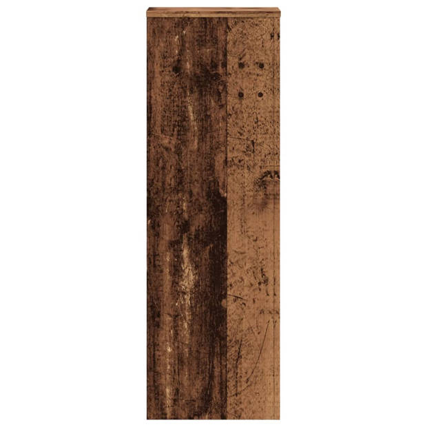 vidaXL Plantenstandaard 33x33x100 cm bewerkt hout oud houtkleurig