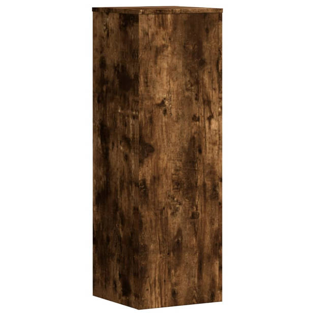 vidaXL Plantenstandaards 2 st 33x33x100 cm bewerkt hout gerookt eiken