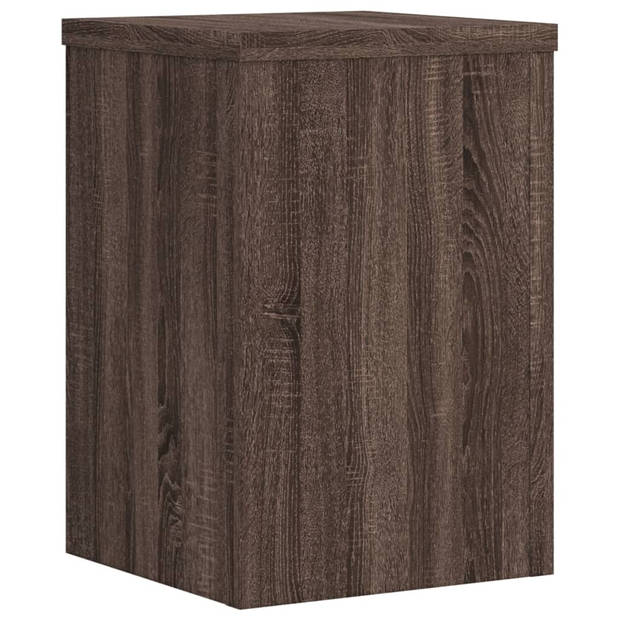 vidaXL Plantenstandaards 2 st 25x25x35 cm bewerkt hout bruin eiken