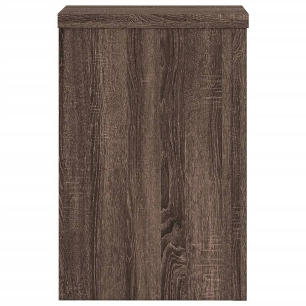 vidaXL Plantenstandaards 2 st 20x20x30 cm bewerkt hout bruin eiken