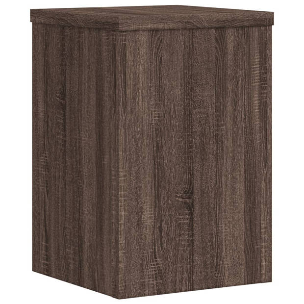 vidaXL Plantenstandaards 2 st 20x20x30 cm bewerkt hout bruin eiken