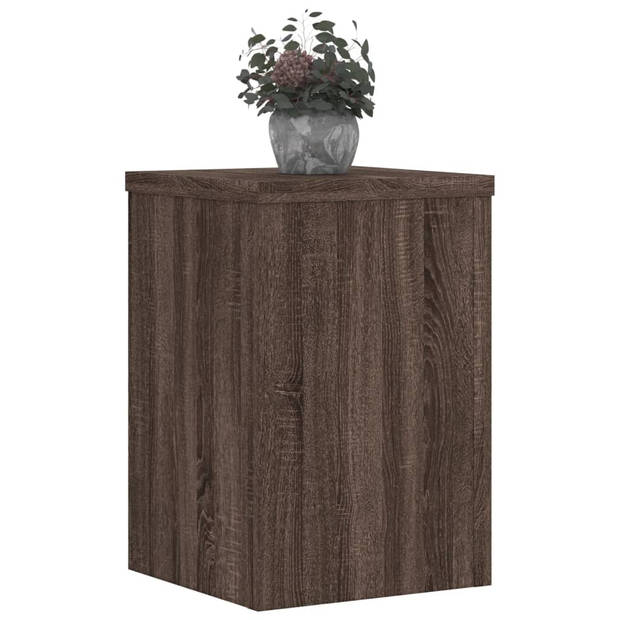 vidaXL Plantenstandaards 2 st 20x20x30 cm bewerkt hout bruin eiken