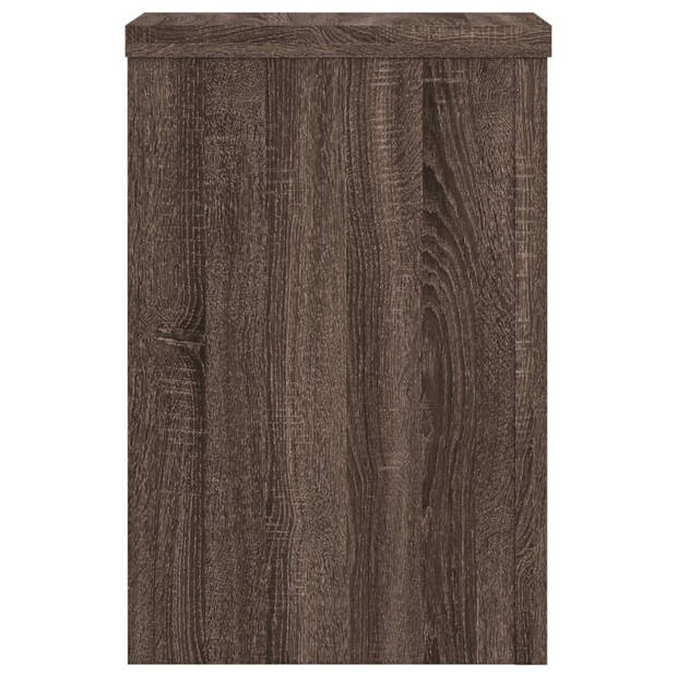 vidaXL Plantenstandaards 2 st 20x20x30 cm bewerkt hout bruin eiken