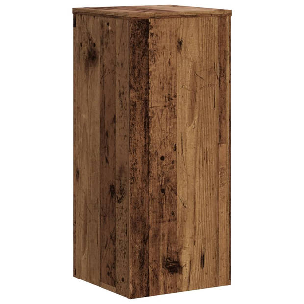 vidaXL Plantenstandaards 2 st 30x30x70 cm bewerkt hout oud houtkleurig