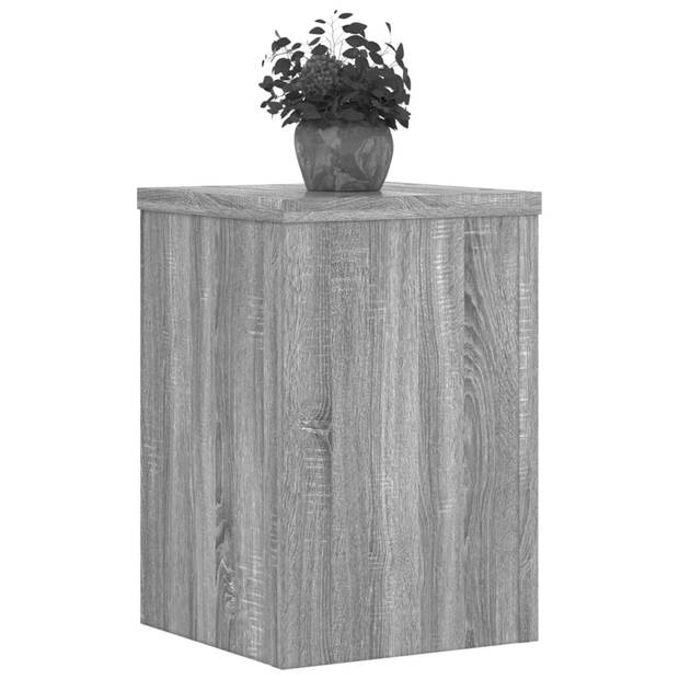 vidaXL Plantenstandaards 2 st 20x20x30 cm bewerkt hout grijs sonoma