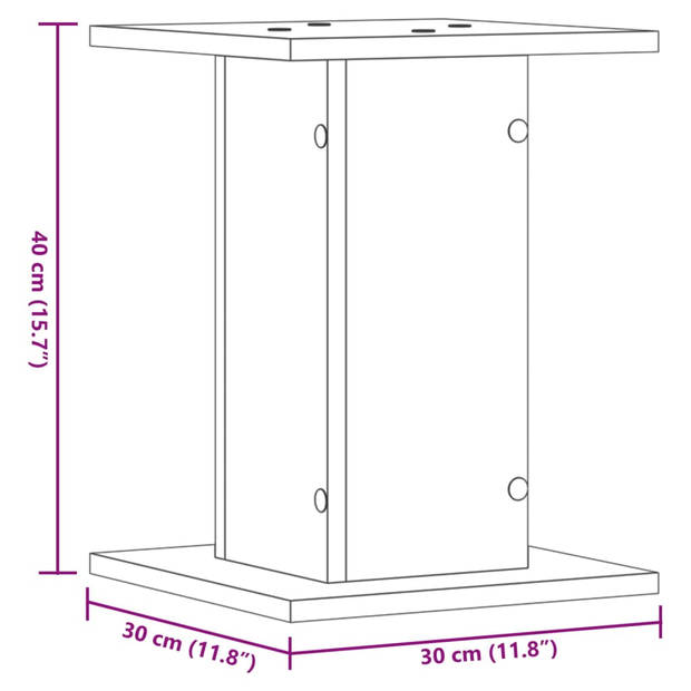 vidaXL Plantenstandaards 2 st 30x30x40 cm bewerkt hout wit