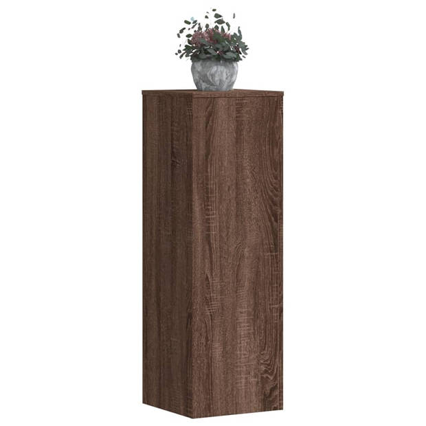 vidaXL Plantenstandaards 2 st 33x33x100 cm bewerkt hout bruin eiken