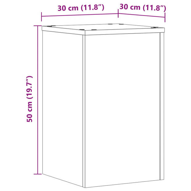 vidaXL Plantenstandaards 2 st 30x30x50 cm bewerkt hout zwart