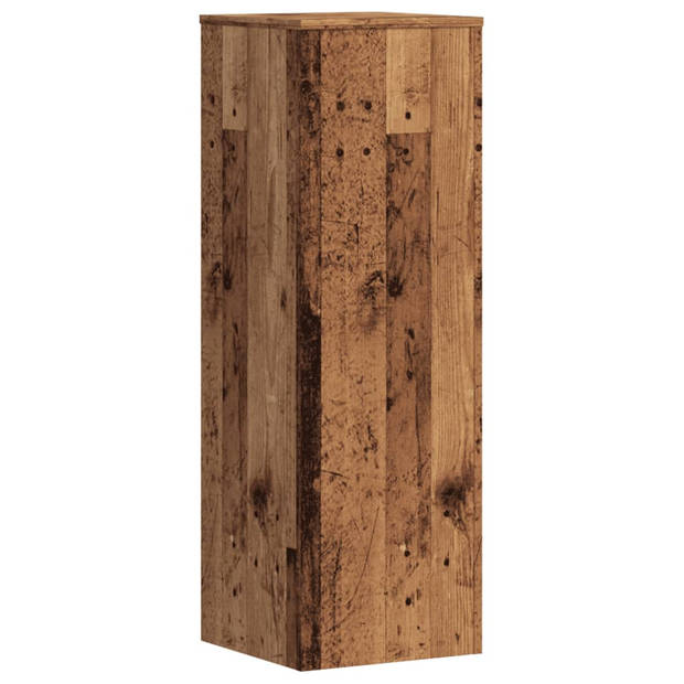 vidaXL Plantenstandaards 2 st 33x33x100cm bewerkt hout oud houtkleurig