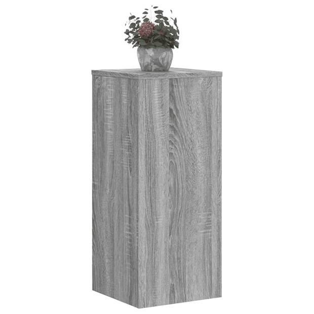 vidaXL Plantenstandaards 2 st 30x30x70 cm bewerkt hout grijs sonoma