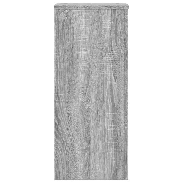 vidaXL Plantenstandaards 2 st 30x30x70 cm bewerkt hout grijs sonoma