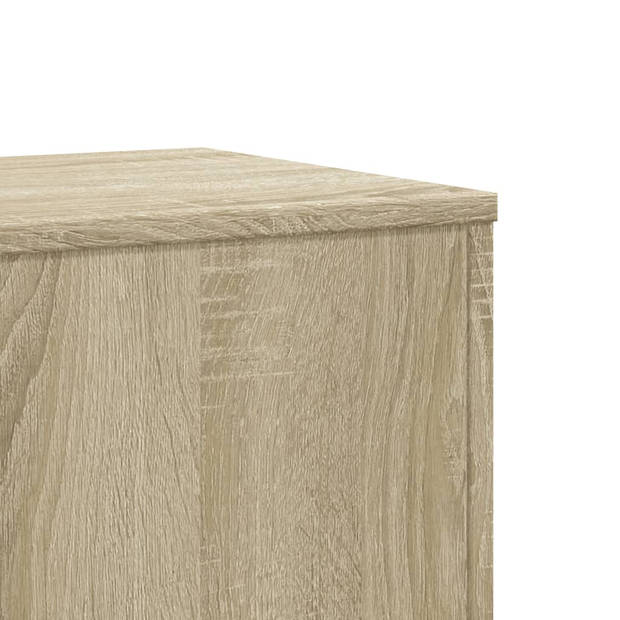 vidaXL Plantenstandaard 33x33x100 cm bewerkt hout sonoma eikenkleurig