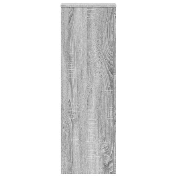 vidaXL Plantenstandaards 2 st 33x33x100 cm bewerkt hout grijs sonoma