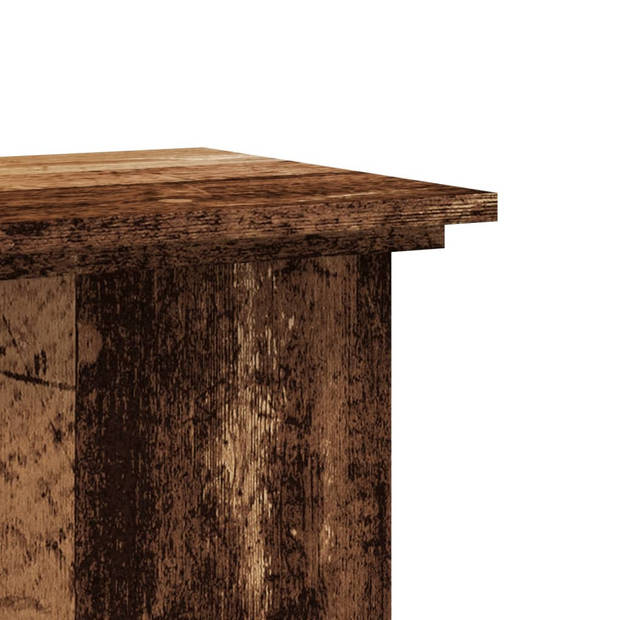 vidaXL Plantenstandaard 33x33x100 cm bewerkt hout oud houtkleurig