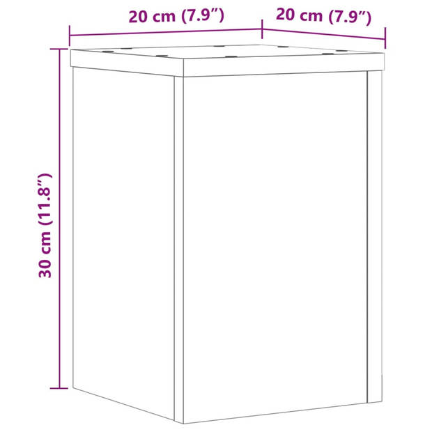 vidaXL Plantenstandaards 2 st 20x20x30 cm bewerkt hout sonoma eiken