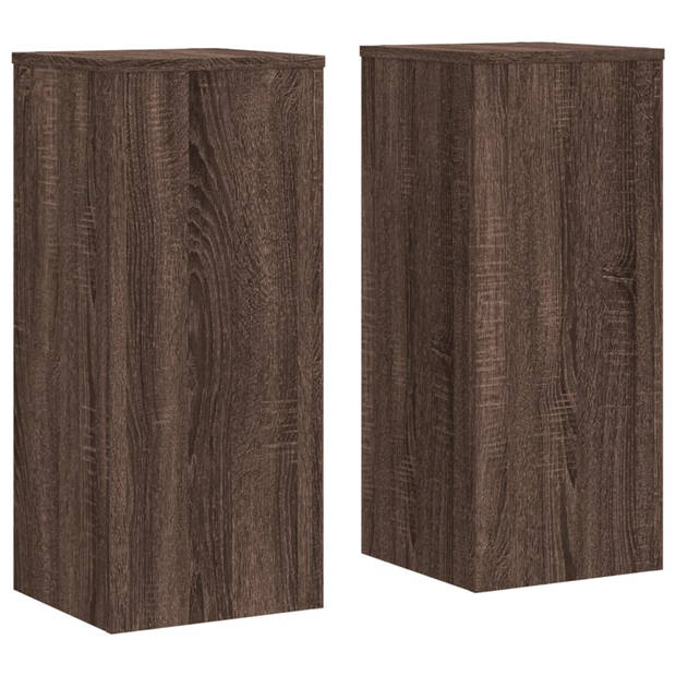 vidaXL Plantenstandaards 2 st 30x30x70 cm bewerkt hout bruin eiken
