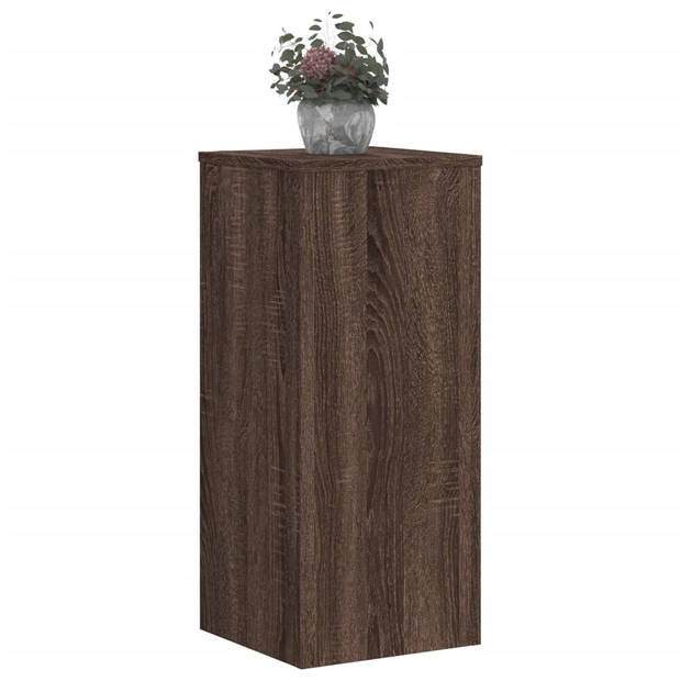 vidaXL Plantenstandaards 2 st 30x30x70 cm bewerkt hout bruin eiken