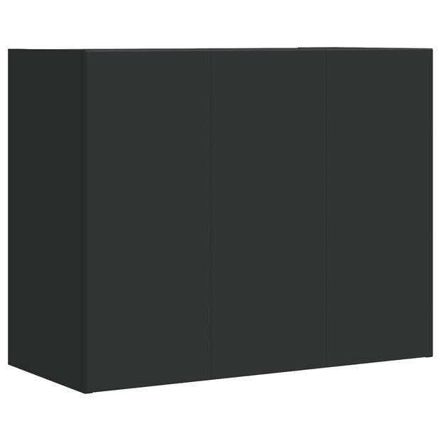 vidaXL Wandkast 75x35x60 cm bewerkt hout zwart