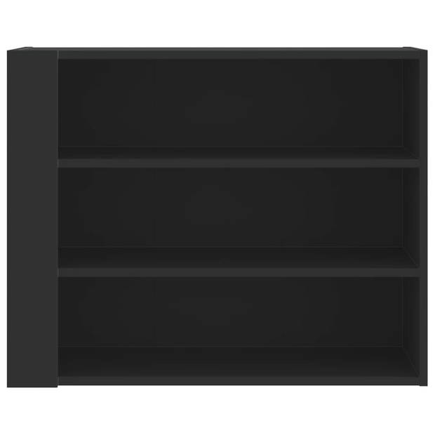vidaXL Wandkast 75x35x60 cm bewerkt hout zwart
