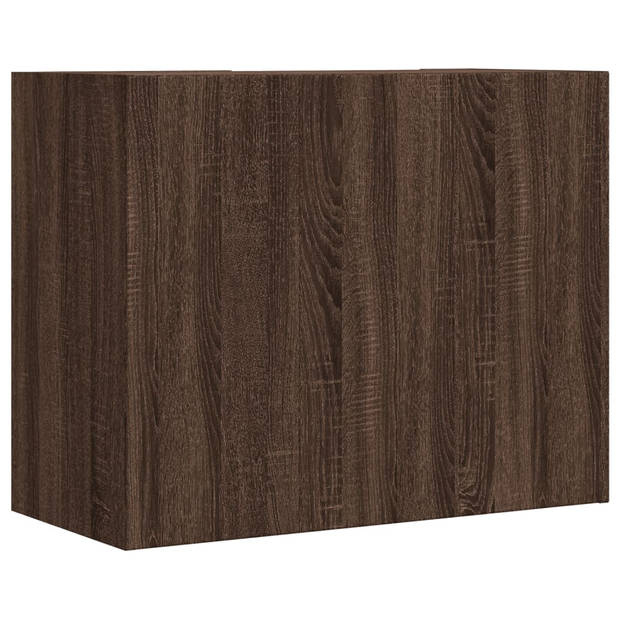 vidaXL Wandkast 75x35x60 cm bewerkt hout bruin eikenkleurig