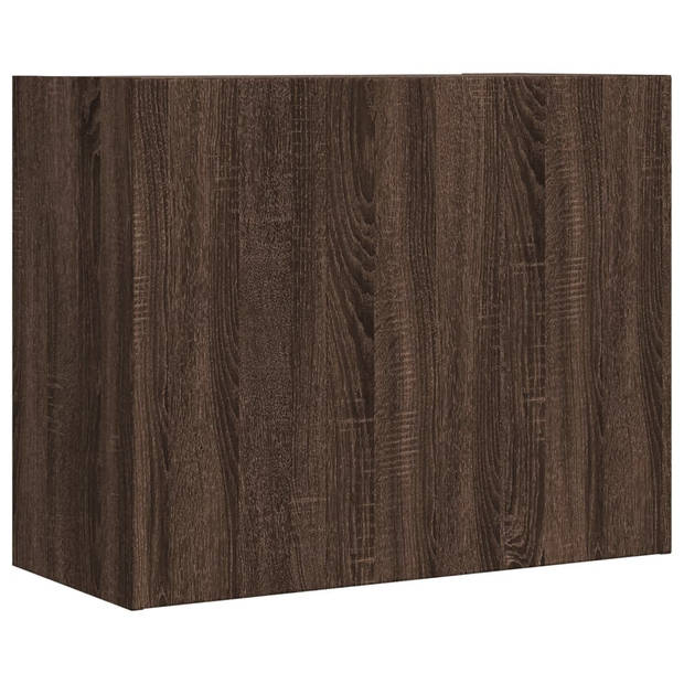vidaXL Wandkast 75x35x60 cm bewerkt hout bruin eikenkleurig