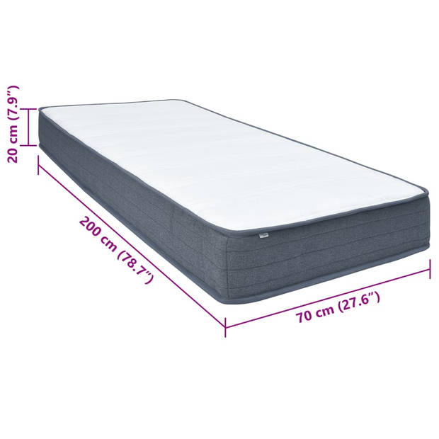 vidaXL Boxspringmatras 200x70x20 cm stof