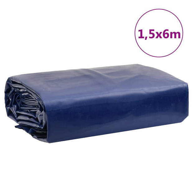 vidaXL Dekzeil 650 g/m² 1,5x6 m blauw