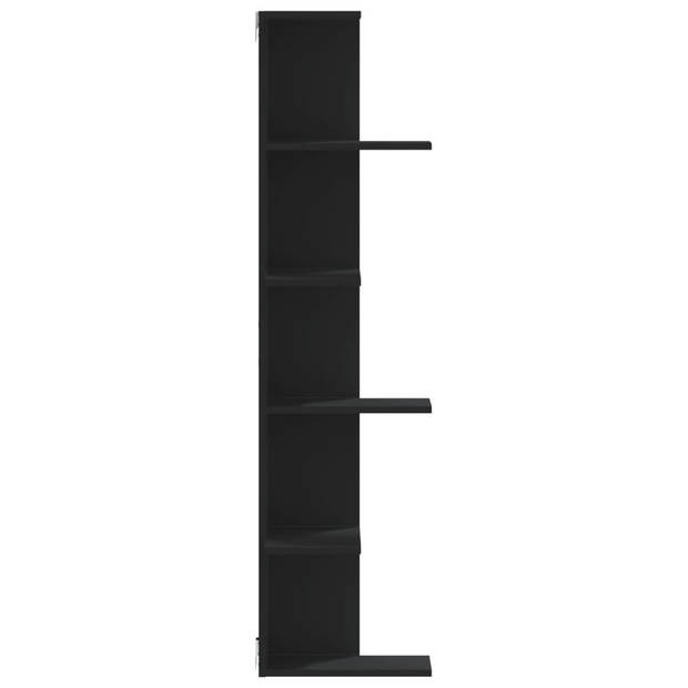vidaXL Hoekwandschap 36,5x36,5x140 cm bewerkt hout zwart