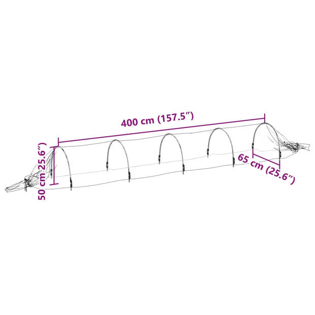 vidaXL Kweektunnels 3 st 1,5x5 m glasvezel en polypropeen