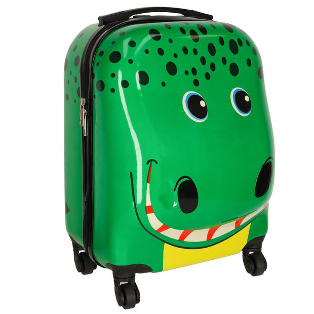 Ikonka lichtgewicht reis koffer voor kinderen - Handbagage - Krokodil - Groen
