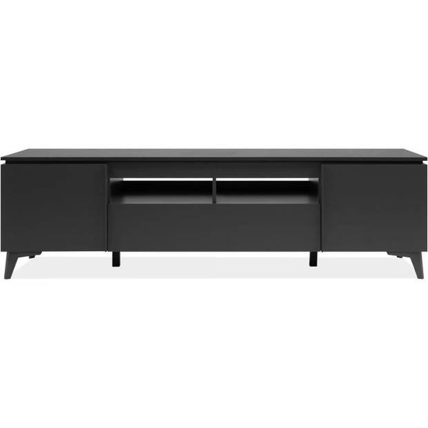 TV-meubel - Bertrix 56A - Leisteen/antraciet - 177x51,5x40 cm - 2 deuren - 1 lade - 2 nissen