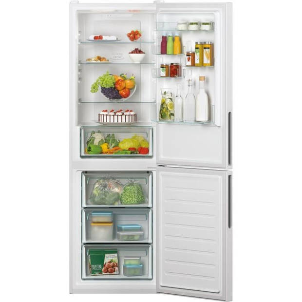 Gecombineerde koelkast - CANDY - 2D 60 Good CCE3T618EW - Klasse E - 341 L - 185 x 59,5 x 65,8 cm - Wit