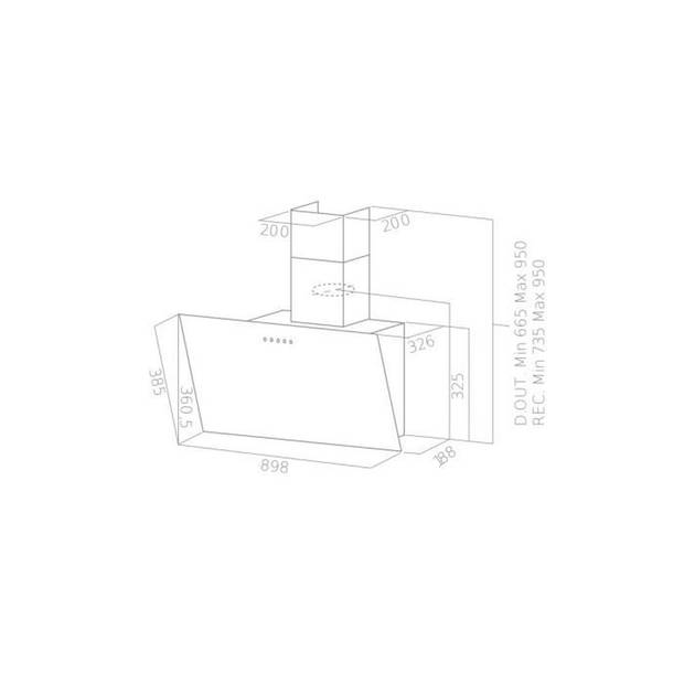 CONTINENTAL EDISON CEHD9065B Zwarte decoratieve kap - L90 cm