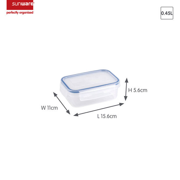 Basic vershouddoos 0,45L - Set van 6 - Transparant