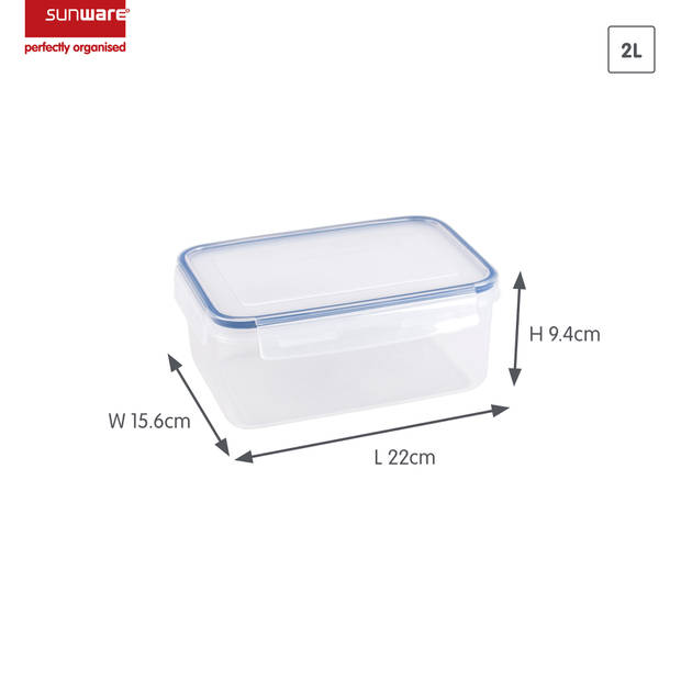 Basic vershouddoos 2L - Set van 6 - Transparant