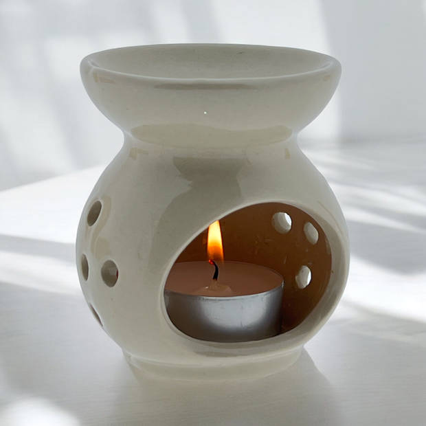 Basic aromabrander Geurbrander voor geuroliën of waxmelts - Keramiek - 7,5 x 7,5 x 8,5 cm