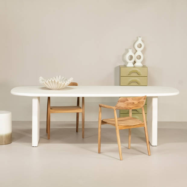 Giga Meubel - Eettafel Deens Ovaal 240cm - Beige Beton - Gin