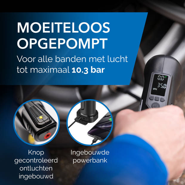 Donrox Ride A922 - Draagbare compressor auto bandenpomp + Inclusief Onderdelenpakket