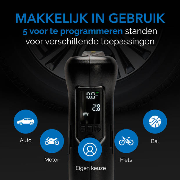 Donrox Ride A922 - Draagbare compressor auto bandenpomp + Inclusief Onderdelenpakket