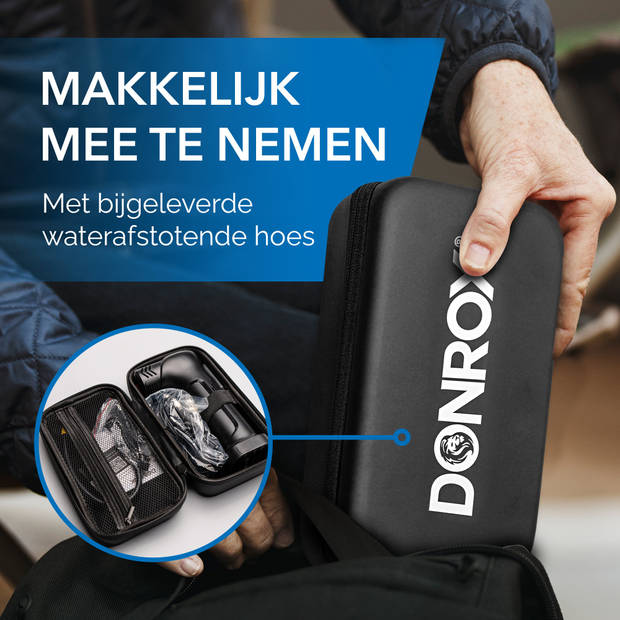 Donrox Ride A922 Premium - Draagbare compressor auto bandenpomp + Inclusief Oplader & Onderdelenpakket