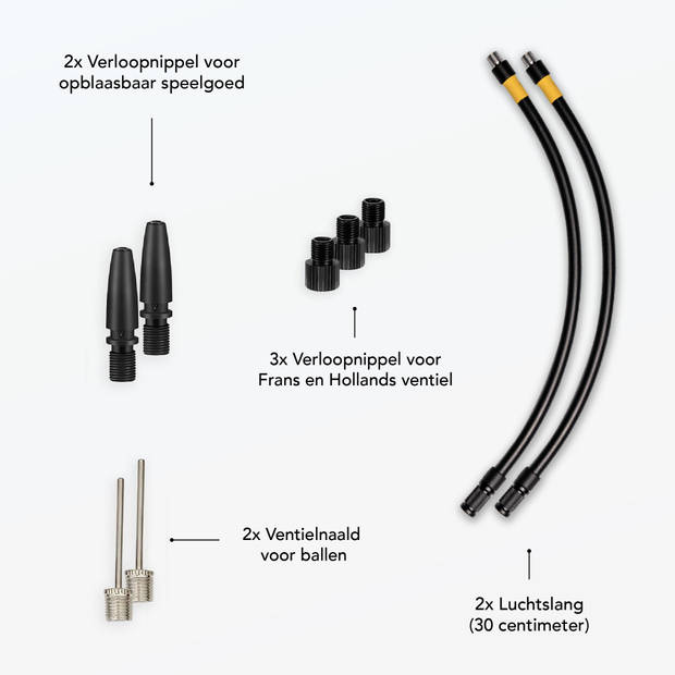 Donrox Ride F511 Premium - Draagbare compressor bandenpomp fiets - Inclusief Onderdelenpakket, Oplader & Fietstas Mat